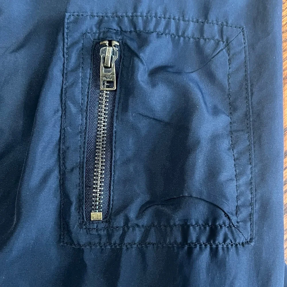 - Hollister L Navy Bomber Jacket! EUC!